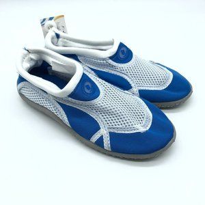Fantiny Boys Water Shoes Slip On Mesh Drawstring Blue White Size 31 US 2